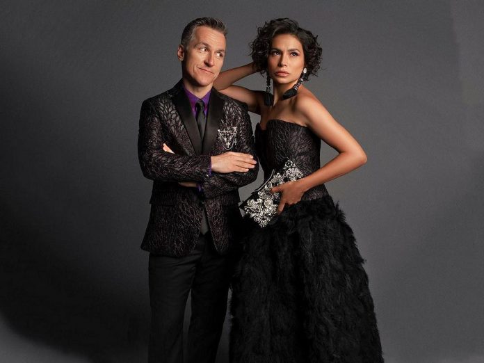 Elvis Stojko and Gladys Orozco during a photo shoot for the All-Star Gala fundraiser for Sick Kids in Toronto in June 2022. The couple, who own property in Pontypool in the City of Kawartha Lakes, are both animal lovers and have three rescued Australian cattle dogs. (Photo: Chris Cheung / Mv.isuals)