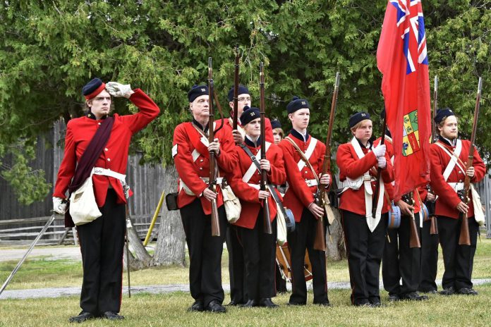 Historic reenactors the 41st Battalion of Brockville Rifles 1st Company will be performing military drills and marching during Applefest at Lang Pioneer Village Museum in Keene on October 2, 2022.  (Photo: Dawn Knudsen)