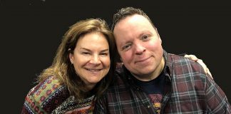 New Stages Theatre Company is presenting five shows at Peterborough's Market Hall for its 25th anniversary season in 2022-23, including a full production of "Every Brilliant Thing" starring Dora Award winner and Stratford Festival company member Steve Ross (right) and directed by Linda Kash (left), pictured at a rehearsal of New Stages' sold-out 2020 production. (Photo: Eva Fisher / Public Energy)