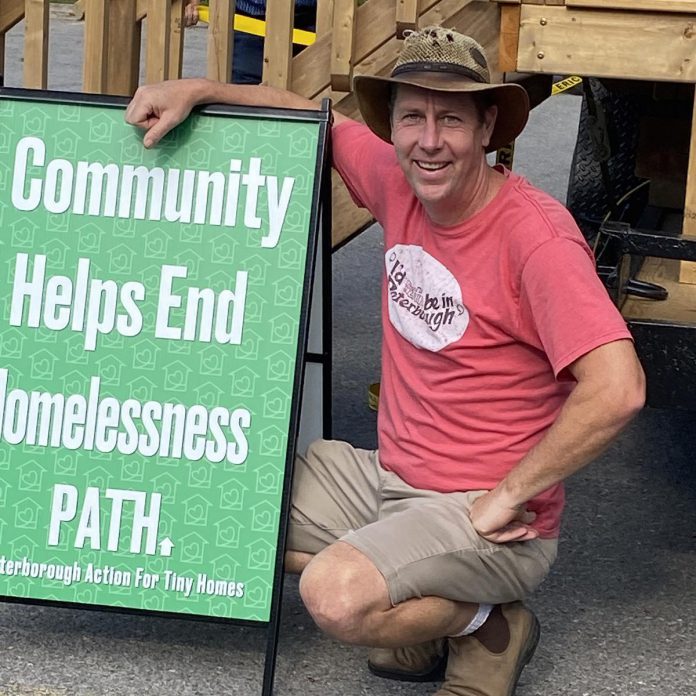 Aaron McFadden, a teacher at Holy Cross Secondary School in Peterborough, previously slept out in his backyard over the past two winters to raise funds for the YES Shelter for Youth and Families. (Photo courtesy of PATH)