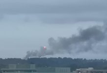 Clouds of smoke on the morning of September 13, 2022 in Peterborough's west end. (Photo: Andrew MacDonald / Twitter)