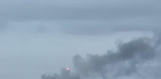 Clouds of smoke on the morning of September 13, 2022 in Peterborough's west end. (Photo: Andrew MacDonald / Twitter)