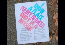 Jackson Creek Press presents 'I Know A Place / Poetry Is Queer / Shot In A Mirror', an evening of film, poetry, and photography, at 7 p.m. on Wednesday, September 21 during Peterborough-Nogojiwanong Pride Week 2022. (Photo/Poster: Jeffrey Macklin / Jackson Creek Press)