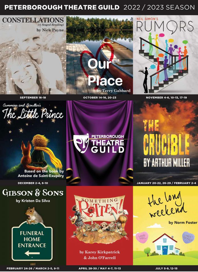 The Peterborough Theatre Guild's 2022-23 season. (Graphic courtesy of Peterborough Theatre Guild)