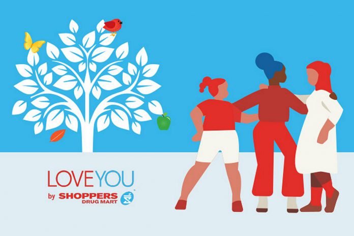 Shoppers Drug Mart's fall LOVE YOU Giving Shelter campaign from September 10 to October 14, 2022 is raising funds for more than 300 women shelters and transition houses across Canada, including YWCA Peterborough Haliburton. People can visit a local Shoppers Drug Mart to purchase and personalize an icon that will be prominently displayed on the store's campaign tree. (Graphic: Shoppers Drug Mart)
