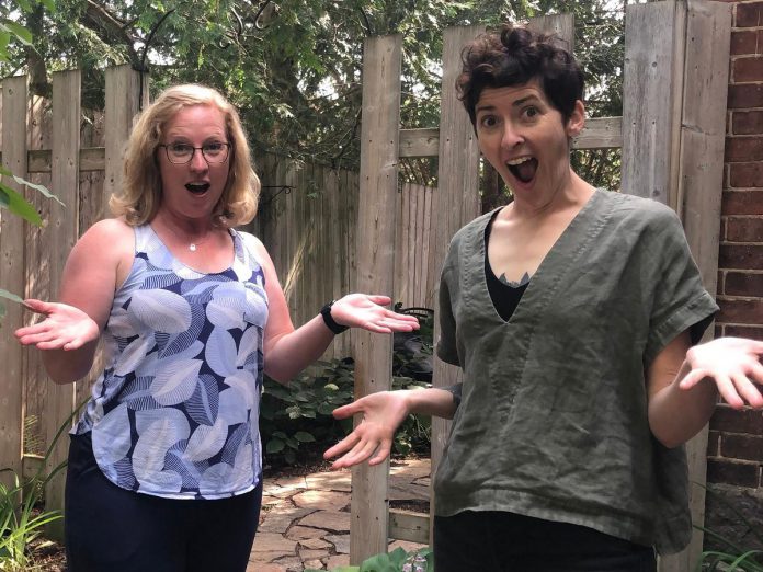 Anna Eidt (right) with Julie Deck of the Peterborough Children's Chorus. In June 2022, Eidt accepted a position as youth choir conductor to help youth singers (Grades 7 to 12) develop vocal techniques and choral literacy. (Photo: Peterborough Children's Chorus)