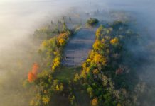 The top of Ashburnham Memorial Park, known as Armour Hill to Peterborough residents, shrouded in fog. The Ashburnham Memorial Stewardship Group was founded in June 2021 to advocate for positive changes to the park, which was donated to the City of Peterborough in 1937 to serve in perpetuity as a war memorial. (Photo courtesy of Ashburnham Memorial Stewardship Group)