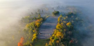 The top of Ashburnham Memorial Park, known as Armour Hill to Peterborough residents, shrouded in fog. The Ashburnham Memorial Stewardship Group was founded in June 2021 to advocate for positive changes to the park, which was donated to the City of Peterborough in 1937 to serve in perpetuity as a war memorial. (Photo courtesy of Ashburnham Memorial Stewardship Group)