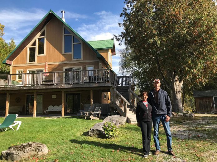 Anne and Steve Wildfong, owners of Lake Edge Cottages Inc., received over $85,000 from the federal Tourism Relief Fund to improve their environmental impact. A member of Green Economy Peterborough, Lake Edge Cottages is beginning construction this fall as they work toward installing solar panels, electric car chargers, and signage. (Photo courtesy of Steve and Anne Wildfong)