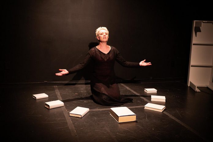 Kate Story performing in her new work "Anxiety," which is set to run for seven performances at The Theatre on King in Peterborough November 24 to December 1, 2022. (Photo: Andy Carroll)