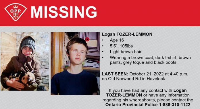 Missing 16-year-old Logan Tozer-Lemmon. (Police-supplied graphic)