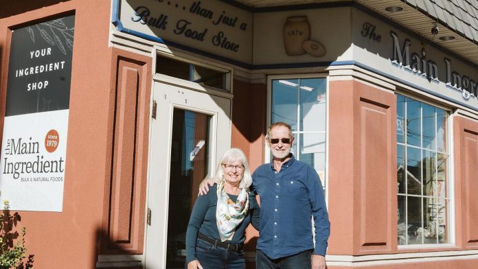 Deb and Ken Fraser are retiring as owners and operators of The Main Ingredient bulk food store at 326 Charlotte Street in Peterborough. The store will continue on under new ownership. (Photo: The Main Ingredient / Facebook)