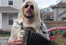 Peterborough's Matt Snell in "Schnitzelback", his award-winning short parody film about a man who has created a tribute polka band to celebrate his love of rock group Nickelback. Snell made the film in Peterborough in 2020 with help from a group of friends who call themselves Cathedral Hill Productions. (Screenshot courtesy of Matt Snell)