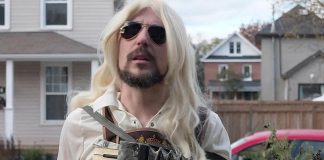 Peterborough's Matt Snell in "Schnitzelback", his award-winning short parody film about a man who has created a tribute polka band to celebrate his love of rock group Nickelback. Snell made the film in Peterborough in 2020 with help from a group of friends who call themselves Cathedral Hill Productions. (Screenshot courtesy of Matt Snell)