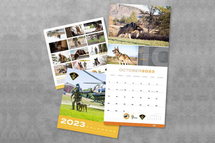 All proceeds from the sale of the 2023 OPP Canine Unit calendar go to the OPP Youth Foundation and the Friends of The OPP Museum. The 2022 calendar raised more than $42,900 for the two charitable organizations. (OPP-supplied photo)