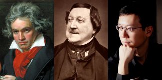 At its season-opening concert at Showplace Performance Centre in downtown Peterborough on November 5, 2022, the Peterborough Symphony Orchestra will perform Beethoven's Fifth Symphony, the overture to Rossini's La Cenerentola, and Kevin Lau's "Between the Earth and Forever" featuring guest soloist Snow Bai on the erhu. (kawarthaNOW collage)