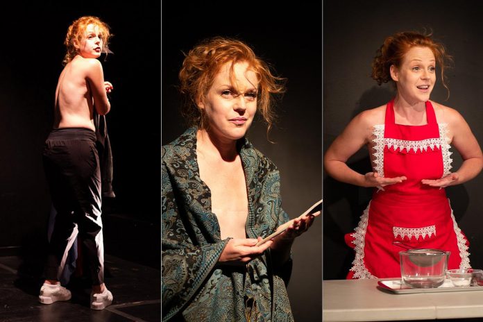Sarah McNeilly performing in her solo work "Titty Cakes: A Recipe for Radical Acceptance." (Photos: Andy Carroll)