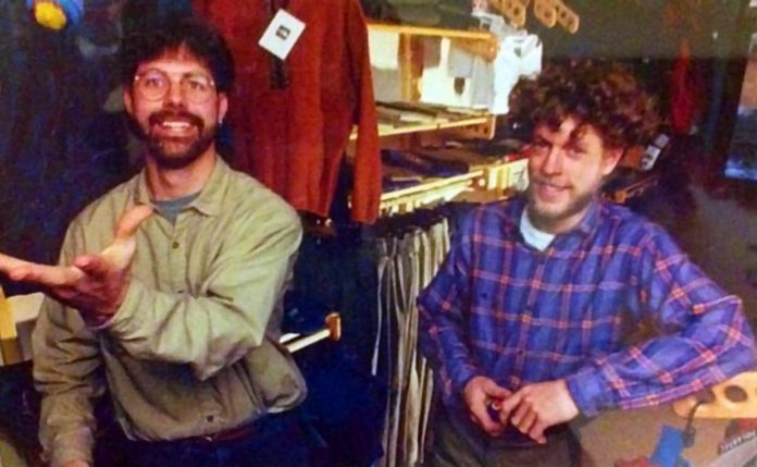 A young and hirsute Scott Murison and Kieran Andrews in the early days of Wild Rock Outfitters. (Photo: Michael Cullen)
