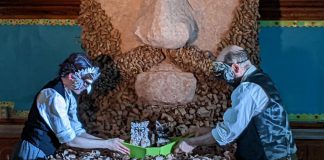 Artist Brad Brackenridge (right) is one of 20 Peterborough-area artists who received a grant under the Electric City Culture Council and City of Peterborough's Grants for Individual Artists program. Brackenridge will use his grant to develop The Lear Project, first presented with dance-theatre artist Dreda Blow (left) at the Erring at King George multi-arts festival in May 2022, for presentation at the Market Hall Performing Arts Centre. (Photo: Bruce Head / kawarthaNOW)