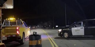 Highway 7 in Peterborough County was closed between Keene Road and Heritage line while police documented a fatal head-on collision that happened on November 22, 2022. (kawarthaNOW screenshot of OPP video)