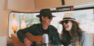 Peterborough residents James and Kellie McKenty inside their vintage Airstream trailer which they converted into a mobile recording studio. With the help of local filmmaker Michael Hurcomb, Five performances by local musicians the Mckentys recorded in a 'secret' barn location have been turned into the new Bell Fibe TV1 series "In Record Time." (Photo courtesy of the McKentys)