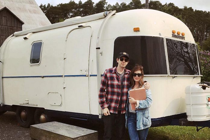 In June 2019, James and Kellie McKenty purchased a vintage Airstream Argosy trailer and transformed it into a mobile recording studio called In Record Time Studio. (Photo courtesy of the McKentys)