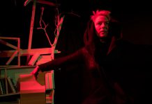 In her new one-person play "Anxiety," Peterborough writer and theatre artist Kate Story uses the epic Old English poem "Beowulf" as a jumping-off point to examine the history of the English language and the roots of white supremacy, while seeking to understand her place in a modern world seemingly gone mad. (Photo: Andy Carroll)