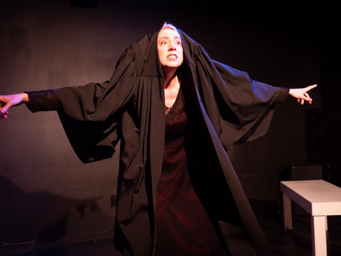 Kate Story performs all the roles in "Anxiety," including her own mother and father, the young and old Beowulf, Grendel the monster and Grendel's mother, the dragon, and even J.R.R. Tolkien, the Lord of the Rings author who wrote a seminal 1936 essay on Beowulf. (Photo: Andy Carroll)