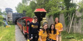 The 2022 Kawartha Rotary Auction, running online from November 21 to December 4, is raising funds for the railway replacement project at Peterborough's Riverview Park and Zoo. Pictured is the train crew during the popular miniature train ride's 2019 season. (Photo: Riverview Park and Zoo)
