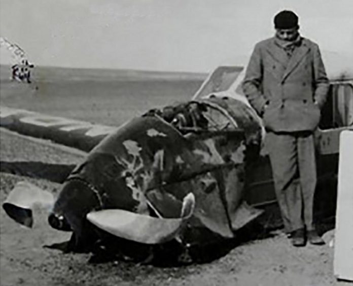 Antoine de Saint-Exupéry standing next to the wreckage of his Caudron Simoun aircraft in the Sahara desert in 1935. In "The Little Prince," the narrator is an aviator who meets the little prince after crashing in the Sahara. (Photo: Frankfurter Allgemeine Zeitung)