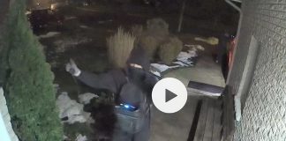 Port Hope police have released this image from home security camera footage of a man suspected of conducting a "relay attack" against a vehicle's keyless fob located inside the owner's home. Three Dodge pick-up trucks were stolen in Port Hope on November 25, 2022 only three days after five Dodge pickup trucks and a Toyota SUV were stolen in Lindsay. (Police-supplied photo)