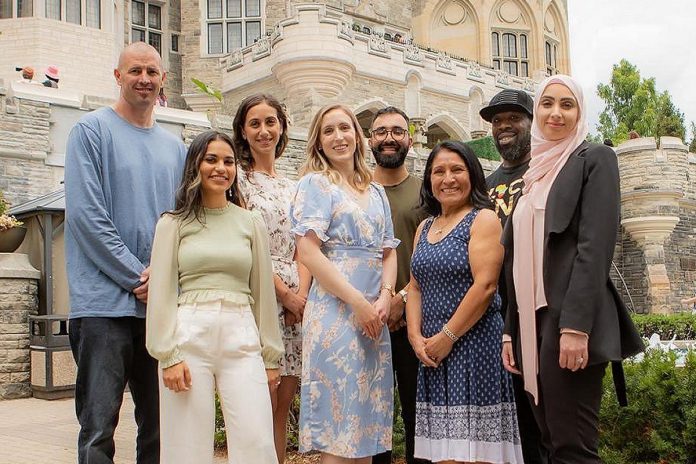 Pontypool's Derek Welch (left) at Casa Loma in Toronto with seven other bakers representing central Canada in a regional qualifying round for CTV's new reality cake competition series "Cross Country Cake Off," which premieres on December 15, 2022. (Photo: CTV)