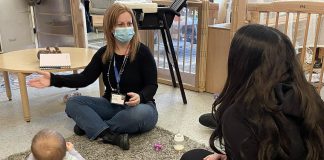 Five Counties Children's Centre Resource Consultant Liz Martella is part of the agency's Investing in Quality (IIQ) initiative. Along with supporting children and families in child-care settings, IIQ staff also provide resources, supports, and mentorship opportunities for early childhood educators in the Peterborough area. (Photo courtesy of Five Counties Children's Centre)