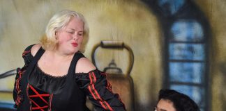 Sarah Quick as the Wicked Stepmother and Rebecca Anne Bloom as Cinders in Globus Theatre's "Cinderella," a traditional British panto based on the classic fairy tale featuring music, comedy, and fun for the entire family. The panto at the Lakeview Arts Barn in Bobcaygeon runs over two weekends until December 18. (Photo courtesy of Globus Theatre)