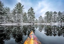 This photo of a snowy paddle on Kasshabog Lake by Mike Quigg was our top post on Instagram for November 2022. (Photo: Mike Quigg @_evidence_ / Instagram)