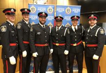 Six new officers of the Peterborough Police Service were officially sworn in on December 19, 2022 at Peterborough City Hall. (Photo courtesy of Peterborough Police Service)