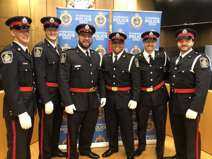 Six new officers of the Peterborough Police Service were officially sworn in on December 19, 2022 at Peterborough City Hall. (Photo courtesy of Peterborough Police Service)