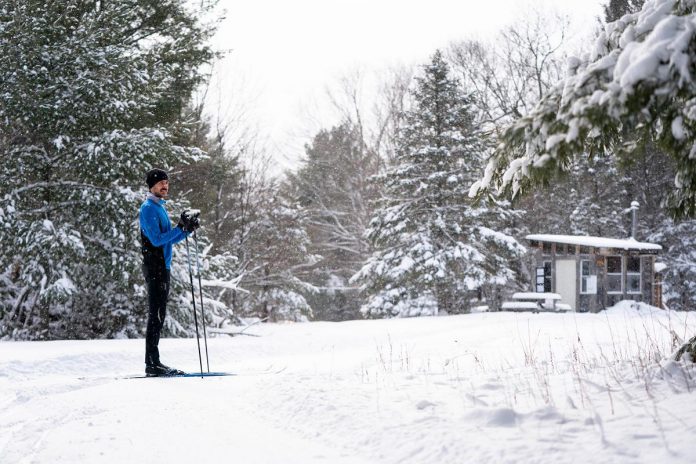 Presented by Wild Rock Outfitters and Kawartha Nordic Ski Club, the 8-Hour Ski Relay for Mental Health takes place on January 22, 2023 at Kawartha Nordic in North Kawartha Township. A group of Peterborough-area skiers will be cross-country skiing to raise funds for the Canadian Mental Health Association Haliburton, Kawartha, Pine Ridge's Garden Homes Project, which aims to provide affordable small homes for vulnerable people in the Peterborough area at risk of homelessness. (Photo: Wild Rock Outfitters / Facebook)