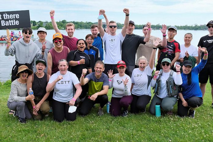 The Lett Architects team at Peterborough's Dragon Boat Festival in 2022. Lett Architects, an architectural design studio in Peterborough dedicated to long-lasting design, is a member of Green Economy Peterborough. (Photo courtesy of Kristy Hook)