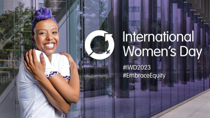 The theme of nternational Women's Day 2023 is "Embrace Equity", which asks people to imagine a gender-equal world free of bias, stereotypes, and discrimination, where difference is valued and celebrated. (Graphic: International Women's Day / Facebook)
