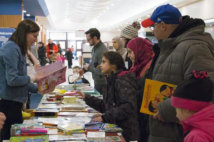 One of the most popular draws of the annual Peterborough Family Literacy Day event is the free book giveaway. That will be the case again on Saturday, January 28, 2023 from 9 a.m. to noon at Peterborough Square. (Photo courtesy of Peter Rellinger)