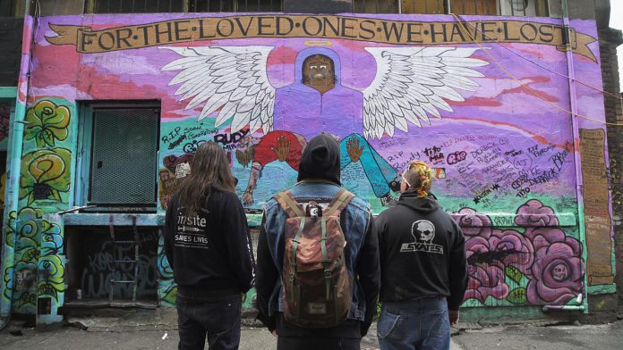 The Canadian documentary "Love in the Time of Fentanyl," which tells the story of a vibrant group of misfits, artists, and drug users who operate a renegade safe injection site in Vancouver's Downtown Eastside, fighting to save lives and keep hope alive in a neighbourhood ravaged by the overdose crisis, is one of the 60 films screening during the virtual 2023 ReFrame Film Festival from January 26 to February 3. (Photo courtesy of ReFrame Film Festival)