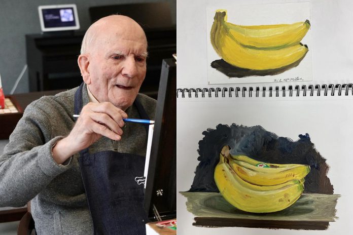 94-year-old Bill McMillan will be having his first art show with "Together, We Paint", an exhibit with his mentor and friend Jose Miguel Hernandez Autorino at The Launch Gallery at The Art School of Peterborough. (Photos: Jose Miguel Hernandez Autorino / Art School of Peterborough)