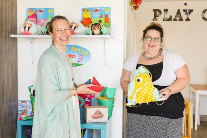 Lavender and Play owners Sonja Martin and Sarah Susnar in 2020, shortly after they merged their businesses Rooted Lavender and Play Café. (Photo: Heather Doughty)