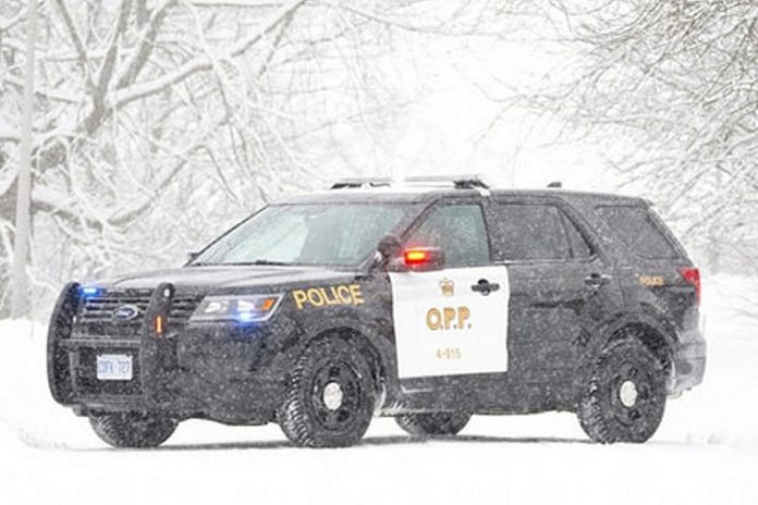 An Ontario Provincial Police vehicle in the winter. (Photo: OPP)