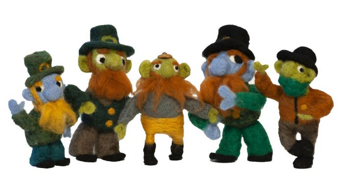 Persian Murphy, Bobby McCaygeon, Petey O'Haven, Publican O'Leerie, and Feilhem Falls were created by local artist and maker Brooklin Stormie, hand-felted and made to have their own look and personality. You can find out the backstory of each of the mischievous mythical creatures by visiting the "Catch the Leprechauns" website. (Photo courtesy of Peterborough DBIA)