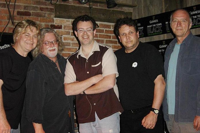 Peterborough cover band Jericho's Wall is reuniting for the first time in 10 years for Peterborough Performs, with the exception of the late Jan Shoute (second from left). Also pictured in this historical photo are musicians Brent Bailey, J Bruce Francis, Terry Guiel, and Derek McKendrick. (Supplied photo)