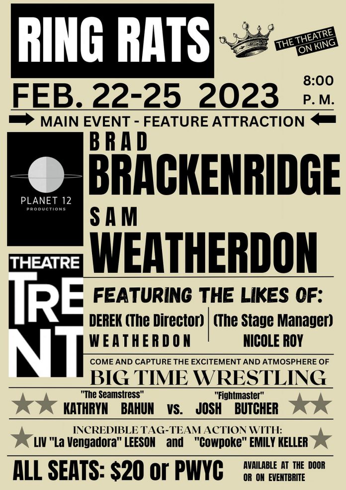 "Ring Rats" runs at The Theatre On King in downtown Peterborough from February 22 to 25, 2023. (Poster: Planet 12 Productions)