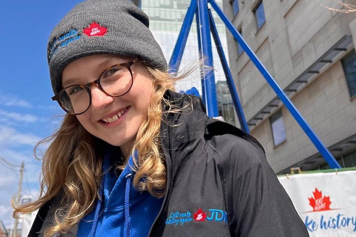 Peterborough resident Tilly Stimpson is a 15-year-old advocate, volunteer, and fundraiser for JDRF, a non-profit organization working to change the reality for those living with type 1 diabetes. The organization has selected her to represent Canada at the JDRF 2023 Children's Congress in Washington, D.C. in July 2023, where she and other delegates will meet with some of the top decision-makers in the U.S. government to help them understand what life with type 1 diabetes is like and why research to fund both life-changing and cure-based therapies is so critical. (Photo: Stimpson family)