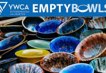 The 19th annual YWCA Empty Bowls fundraiser takes place at The Venue in Peterborough on February 25, 2023. All proceeds from the event, where ticket holders can choose from a selection of hand-crafted bowl donated by local artisans of the Kawartha Potters Guild and Kawartha Woodturners Guild and receive a local restaurant coupon card, will directly support YWCA Nourish Food programs to prevent and relieve hunger in the city and county of Peterborough. (Photo courtesy of YWCA Peterborough Haliburton)
